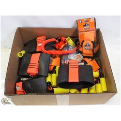 BOX OF TOOL CONNECTORS, ADAPTERS AND MORE