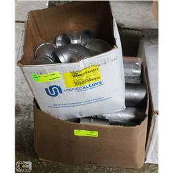 2 BOXES WITH METAL PIPE FITTINGS