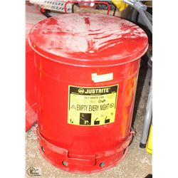 JUSTRITE METAL OILY WASTE CAN