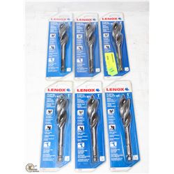 LOT OF 6 LENNOX 1" BI-METAL UTILITY BITS.