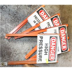 LOT OF 5 ASSORTED DANGER SIGNS