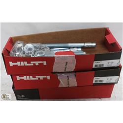 3 BOXES OF HILTI 3/4" X 10" CONCRETE LAG BOLTS