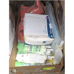 BOX WITH SIZE LARGE RAIN JACKET, MARKING PAINT,