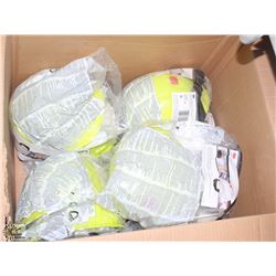 BOX OF NEW YELLOW HARD HATS