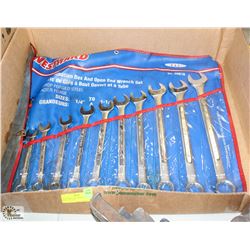 WESTWARD COMB WRENCH SET IN ROLLUP CLOTH