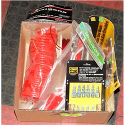 FLAT W/ SAW BLADE, AIR HOSE, TREE PRUNER,