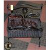 Image 1 : BLACK WROUGHT IRON LOG/MAGAZINE HOLDER - 20"H