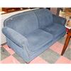 Image 1 : BLUE CORDUROY NAILHEAD 84" SOFA