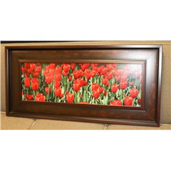 WOOD FRAMED FLORAL PICTURE
