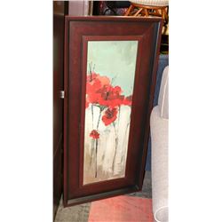 WOOD FRAMED FLORAL PICTURE