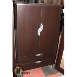 WOOD WITH METAL HARDWARE ARMOIRE, 36"X21"X62.5".