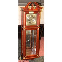 HEIRLOOM WOOD GRANDMOTHER WALL CLOCK.