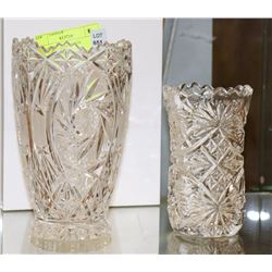 PAIR OF CRYSTAL VASES