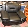 Image 1 : BLACK LEATHERETTE SOFA CHAIR. FURNITURE