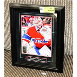 CAREY PRICE FRAMED HOCKEY PICTURE
