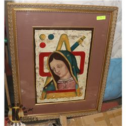 GOLD FRAMED PAINTING, 39"X37".