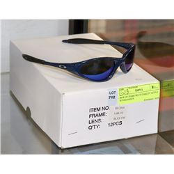 BOX OF DARK BLUE OAKLEY STYLE SUNGLASSES