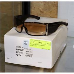 BOX OF BROWN DESIGNER STYLE SUNGLASSES