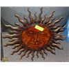 Image 1 : 19" SUN FACE METAL WALL ART.