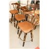 Image 1 : LOT OF 3 WOOD BAR STOOLS AS IS