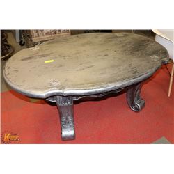 HEAVY SOLID OAK TABLE 53L X 35 W X 22 H