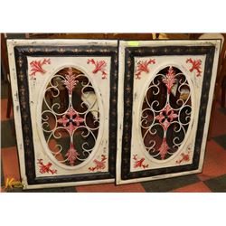 2 LARGE WROUGHT IRON SHOWHOME WALL ACCENT
