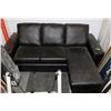 Image 1 : NEW BLACK LEATHERETTE MINI REVERSIBLE SECTIONAL