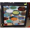 Image 1 : BLACK FRAMED PICTURE OF COLORS 28"X28".