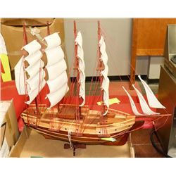 LARGE DECORATIVE SCHOONER 28"H X 31"W