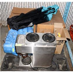 PALLET OF MISC SAFETY/WORKSITE INCL HELMETS, BUNN