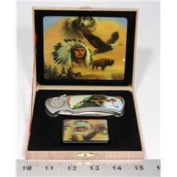 NEW KNIFE AND LIGHTER GIFT SET