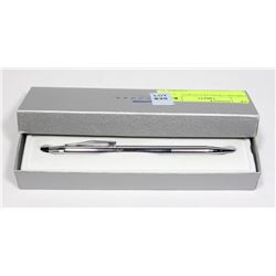 CHROME CROSS PEN IN BOX.
