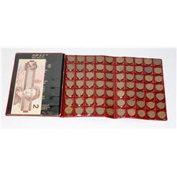1 CENT BOOK WITH 70 COINS 1920-1977 AND 1986 $2