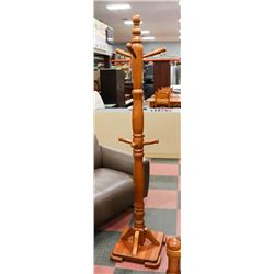 PINE COAT RACK, 75"H. FURNITURE