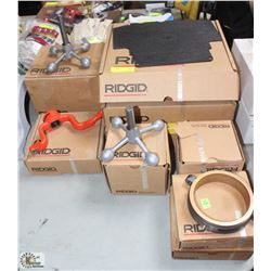 9 BOXES OF ASSORTED RIDGID ACCESSORIES