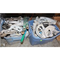 2 BINS OF ASSORTED PIPE BENDER PARTS SOLD WITH