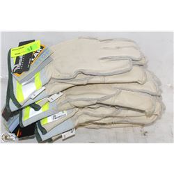 LOT W/ SUPERIOR SIZE MEDIUM LEATHER WORK GLOVES