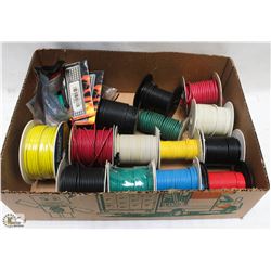 15 REELS OF WIRE #10 #14, WHITE GREEN RED YELLOW