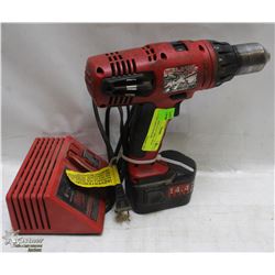 MILWAUKEE 14.4 V DRILL WITH BATTERY AND CHARGER