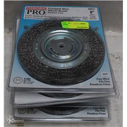 LOT OF 5 OSBORN PRO 8" WIRE WHEEL BRUSHES