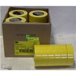 CASE WITH 24 ROLLS OF YELLOW MASKING TAPE - ON