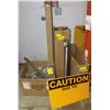 Image 1 : LOT W/ 3 BOXES OF ASSORTED CAUTION SIGNS, RADIATOR