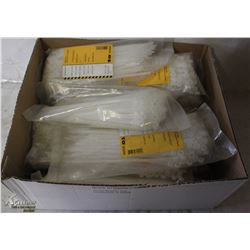 CASE OF WHITE CABLE TIES, - ON CHOICE