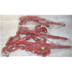 GROUP OF 4 RED LOAD BINDERS