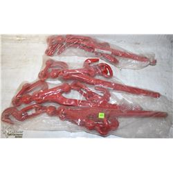 GROUP OF 4 RED LOAD BINDERS