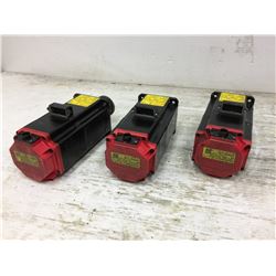 (3) Fanuc A06B-0215-B605 SERVO MOTOR w/ A860-2010-T341 PULSECODER
