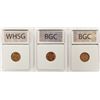 Image 2 : THREE LINCOLN CENTS: SUPERB RED BU: