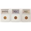 Image 2 : THREE LINCOLN CENTS: SUPERB RED BU: