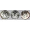 Image 2 : (3) GEM BU AMERICAN SILVER EAGLES
