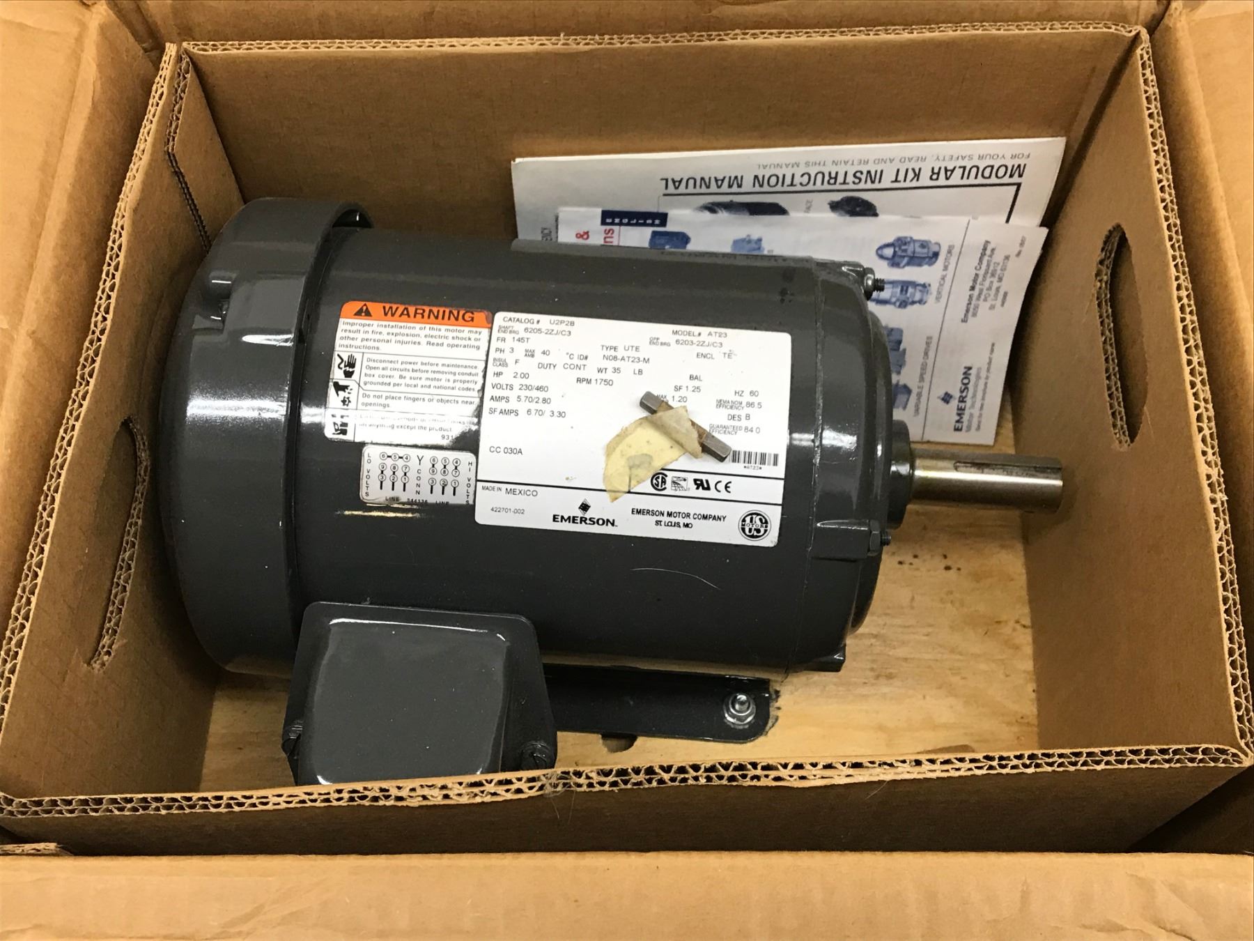 EMERSON U2P2B 3 PHASE MOTOR